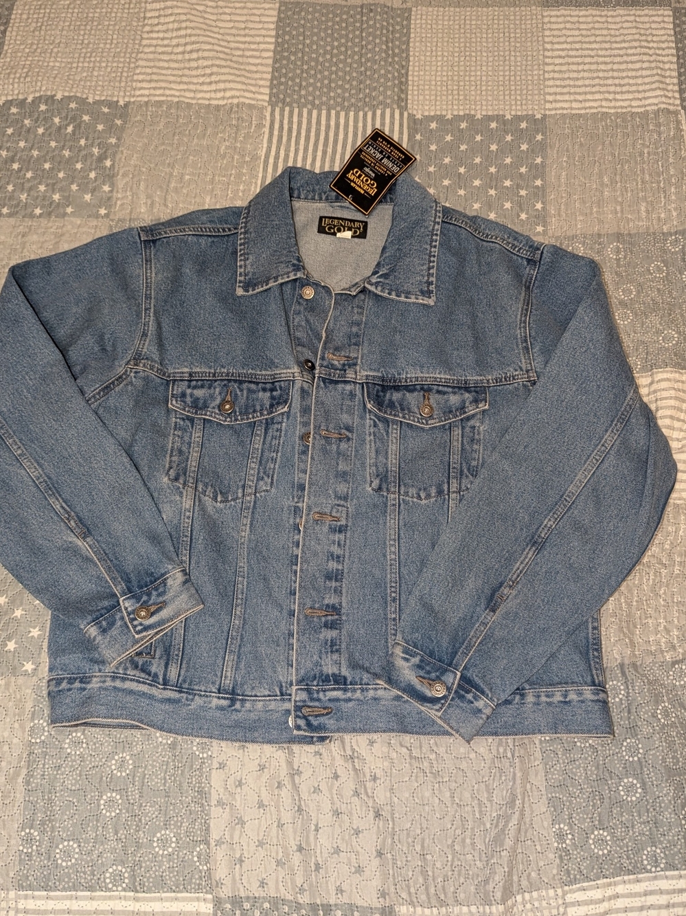 Vintage 90s Wrangler Rustler Legendary Gold Denim Jacket XL Deadstock NWT